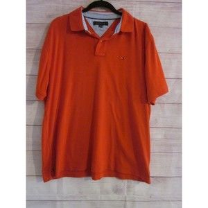 Tommy Hilfiger Polo Shirt Men's Size XLarge Short Sleeve Red Solid